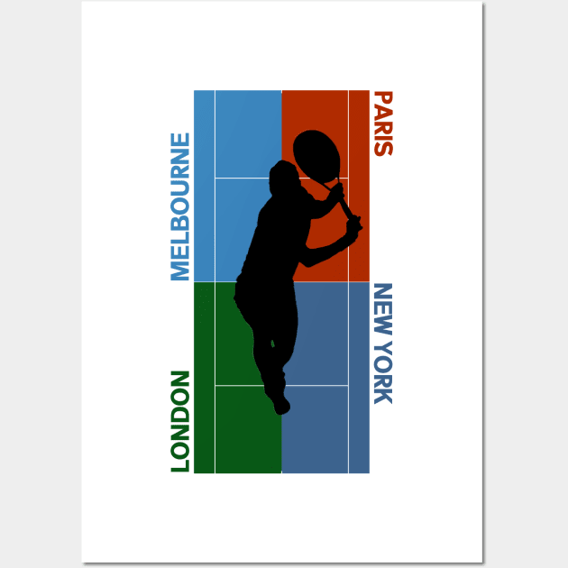 Tennis Grand Slam Courts Wall Art by latebirdmerch